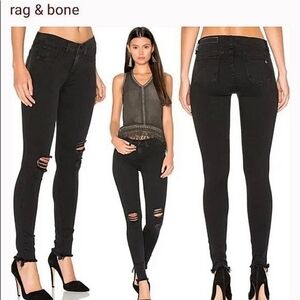 Rag & Bone Skinny Distressed Leggings Jeans